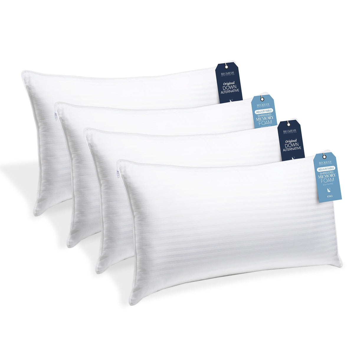 4 King Pillow Set Down Alt Memory Foam H68134