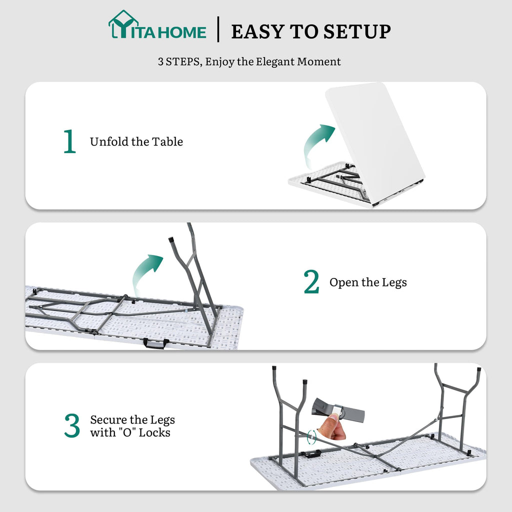 Heavy-Duty 6ft Folding Table with Handle D5202