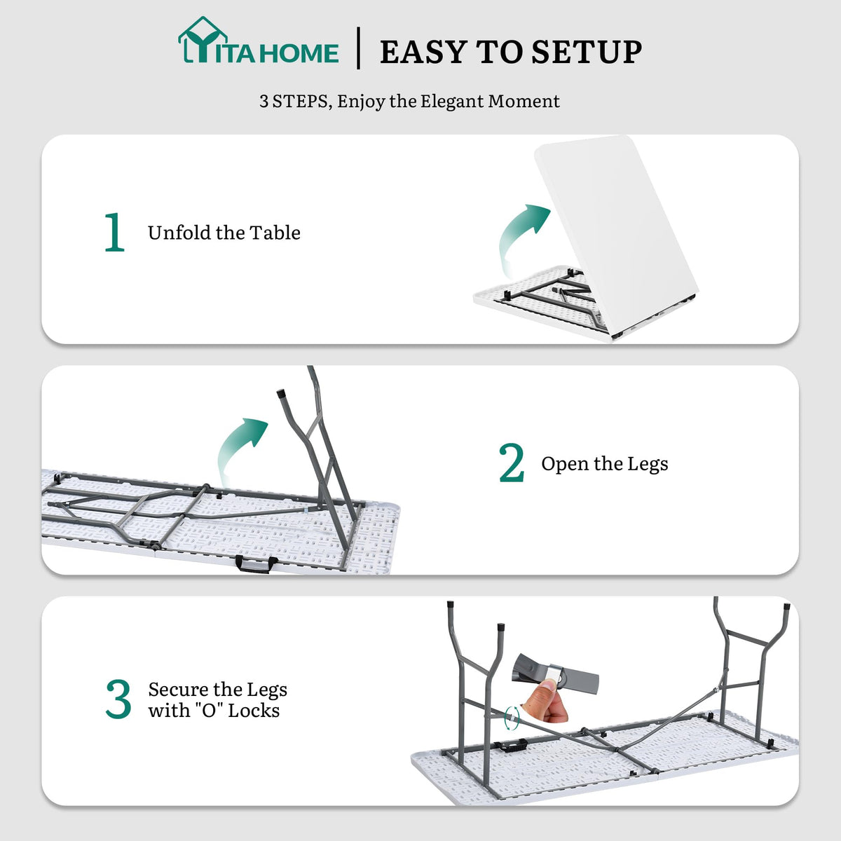 Heavy-Duty 6ft Folding Table with Handle D5202
