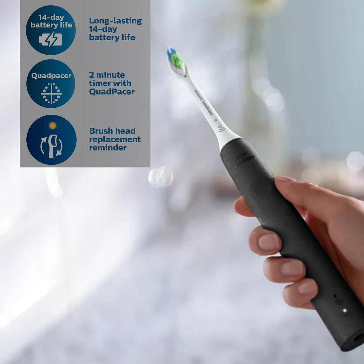 Rechargeable Electric Toothbrush with Pressure Sensor and Travel Case G20780