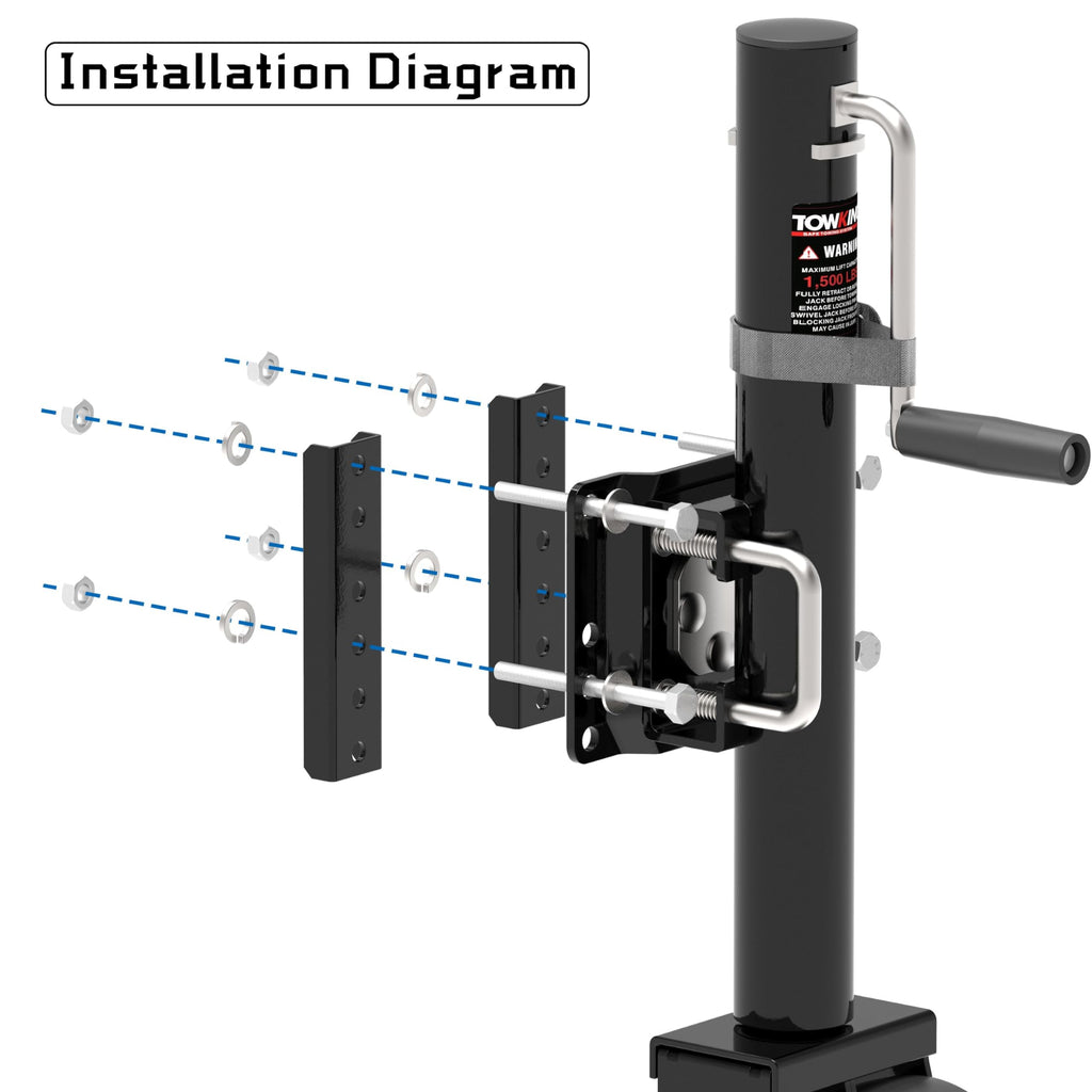 6" Dual-Wheel Trailer Jack, 1500lbs, 13" Lift Y70471