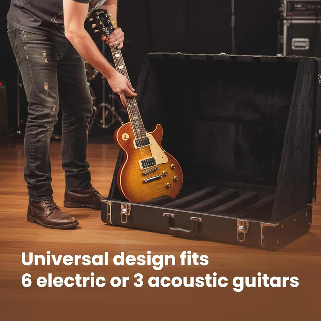 6 Guitar Stand Case Hardwood Plush R9068