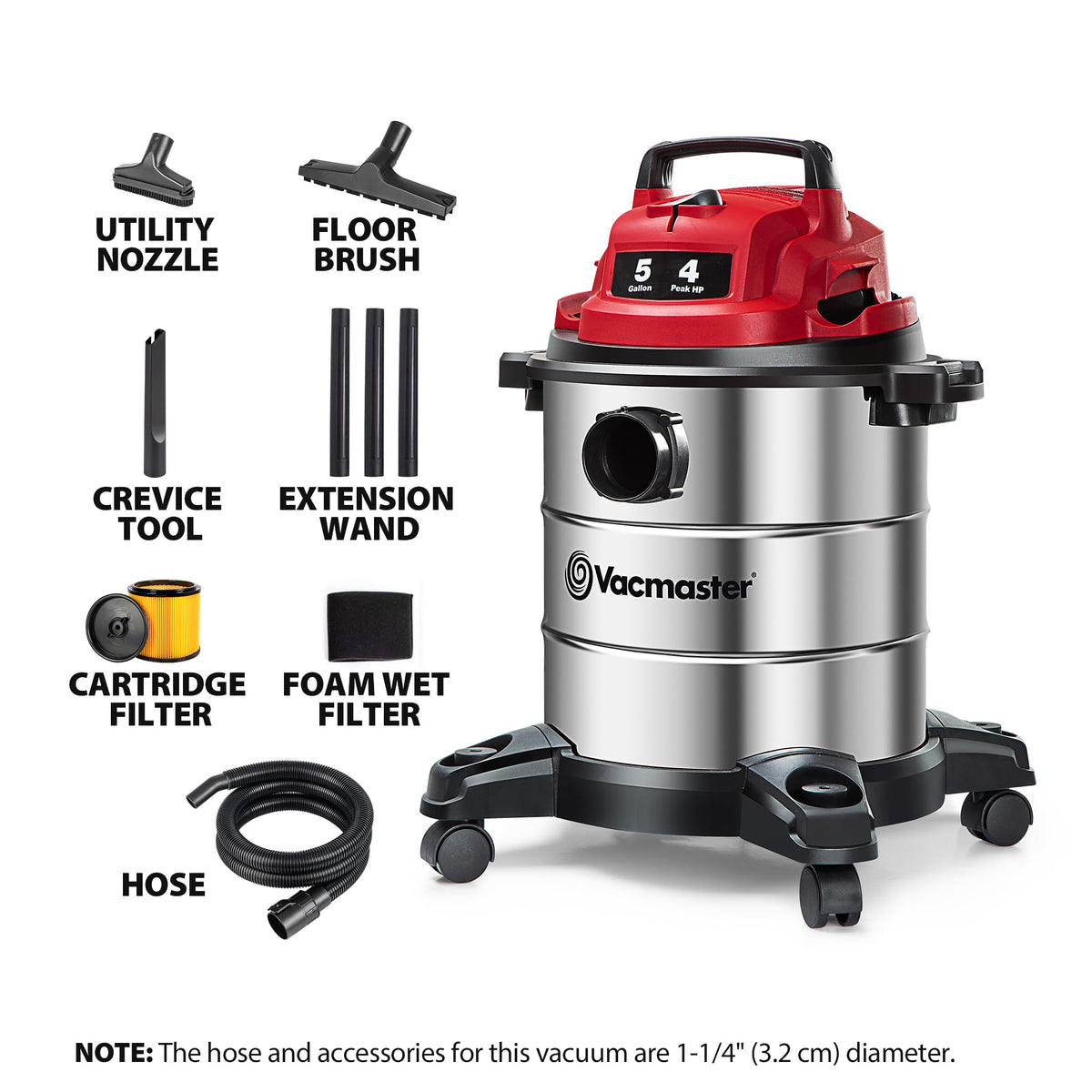5-Gal Stainless Steel Wet/Dry Vac K831806