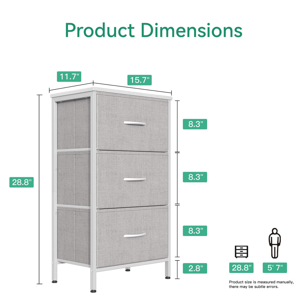 Light Grey 3 Drawer Dresser K83486