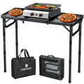 Folding Grill Table 3ft 3 Adjustable Heights Black Y4607