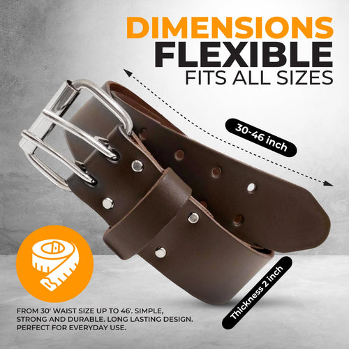 2" Heavy Duty Genuine Top-Grain Leather Tool Belt L58804