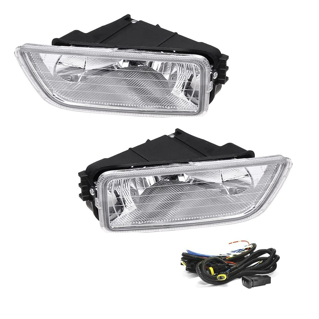 Driving Fog Lights Lamps Replacement with H11 12V 55W Halogen Bulbs & Wiring Harness Kit (Clear Lens) Z889946