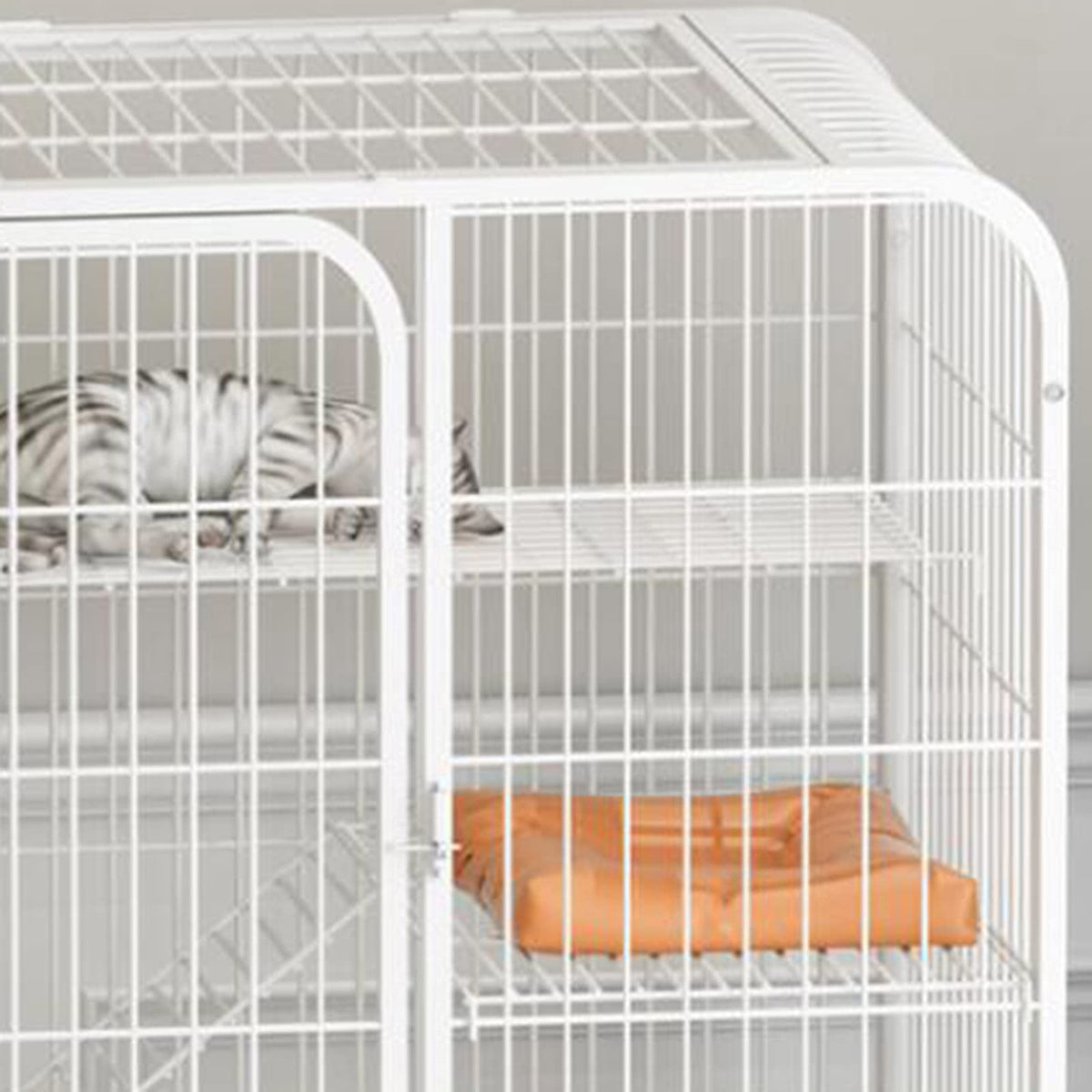 Large 3-Tier Metal Wire Cat Cage with Hammock and Casters C795207