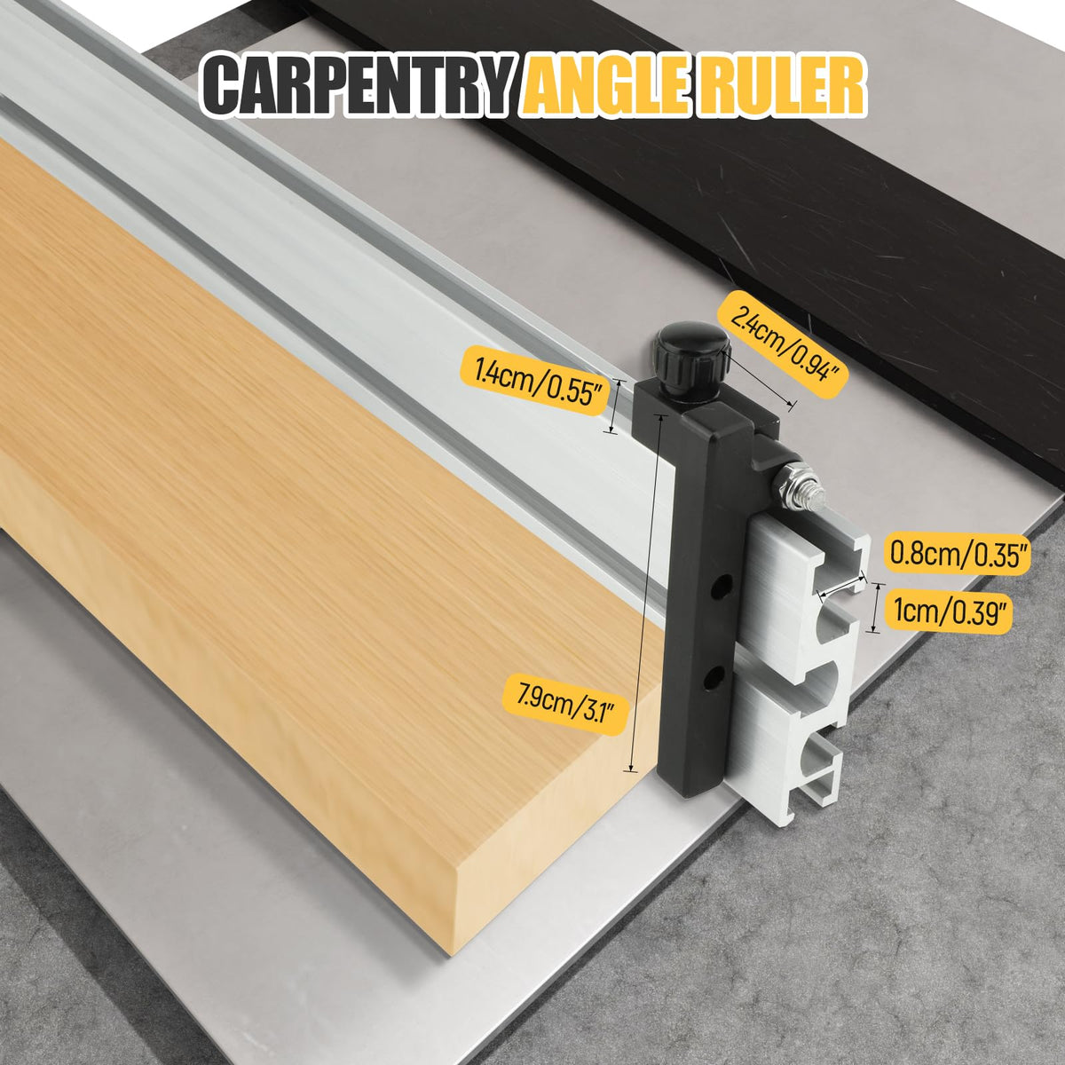 Table Saw Miter Gauge System with Miter Fence, 120° Angle Stops Adjustable, 250mm R4021