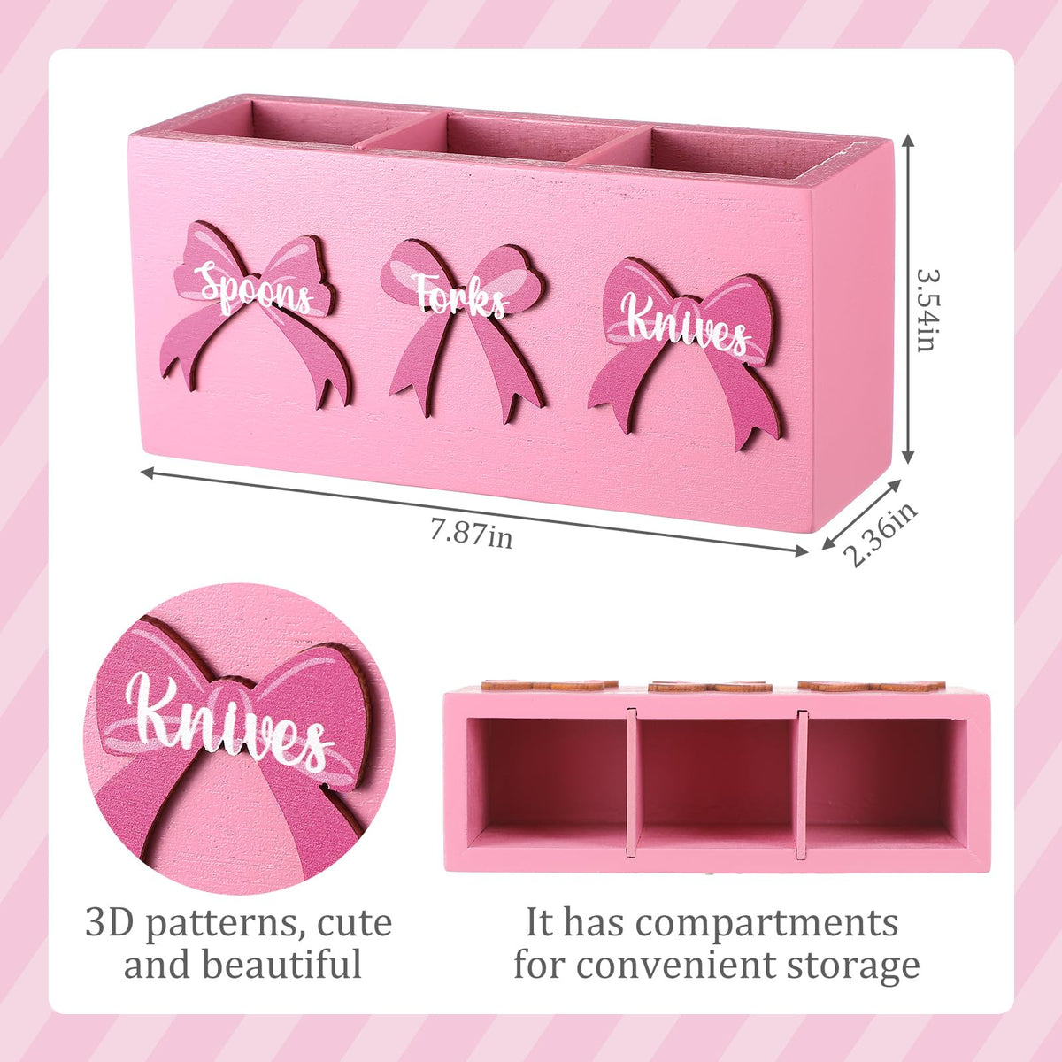 Pink Wood Utensil Holder Y475