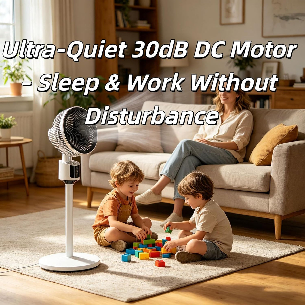 Standing Fan with 90° Oscillation, 3 Speeds, Adjustable Height H3398