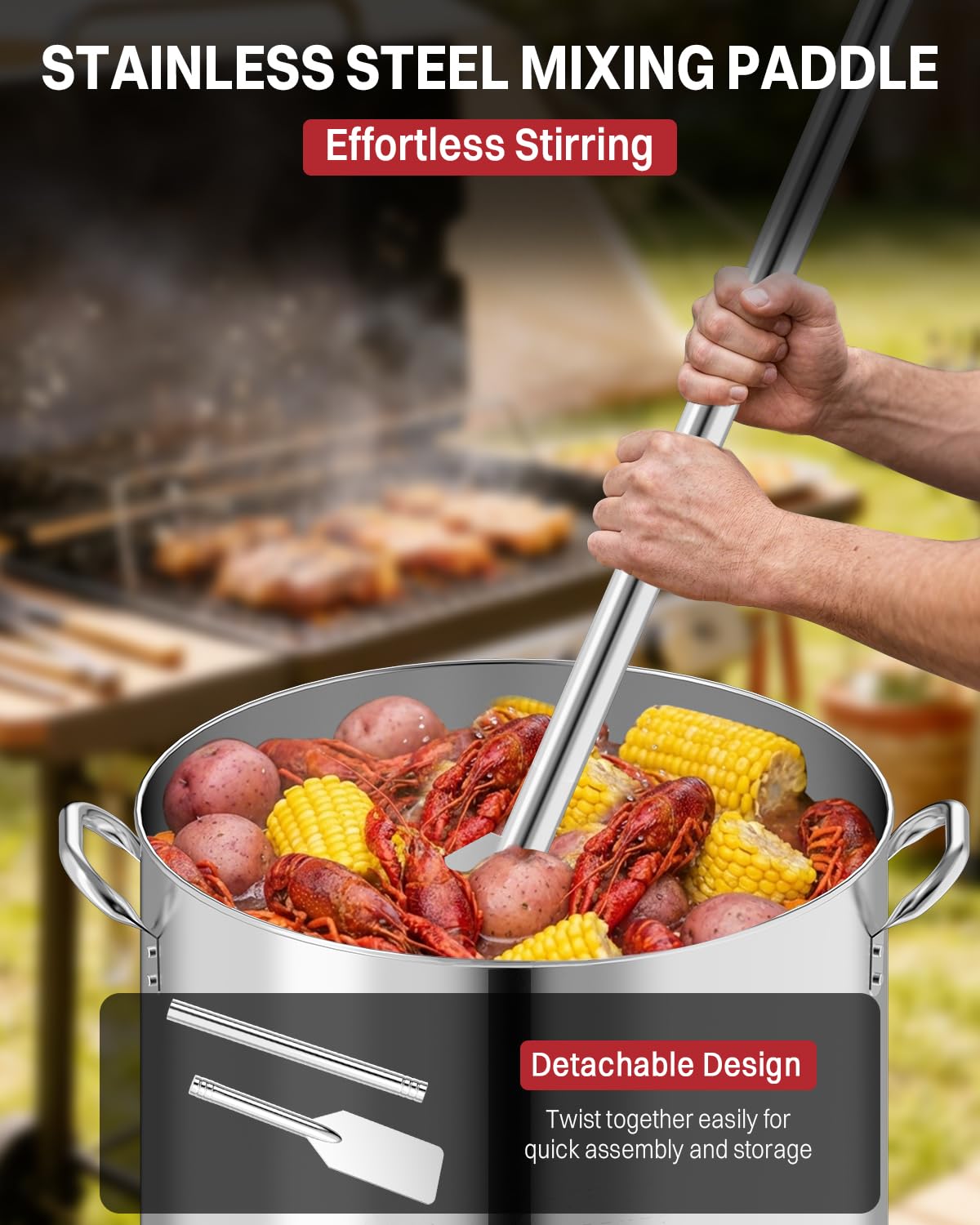 60QT Stainless Steel Stockpot with Basket H701931