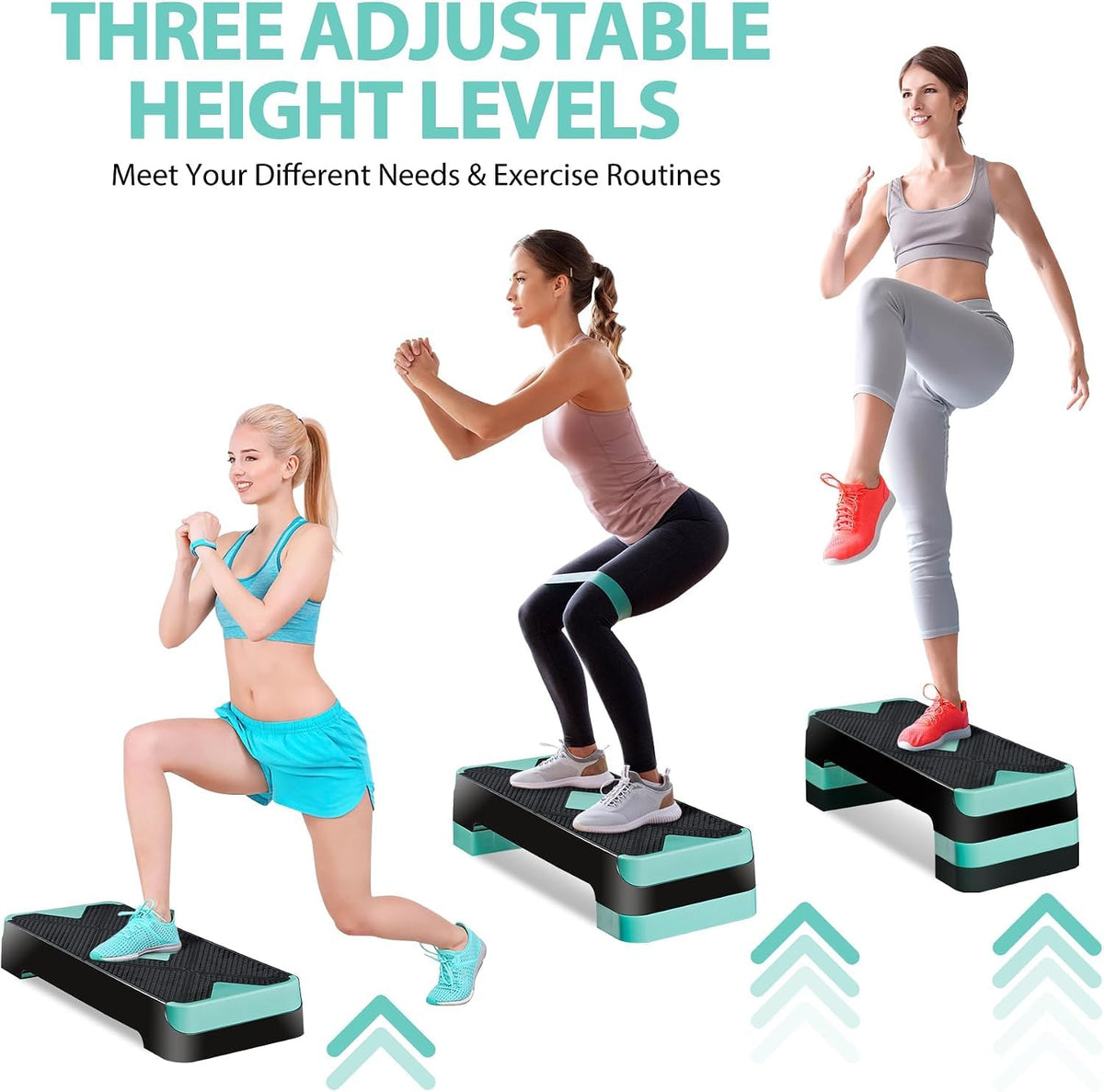 26.5 inch Aerobic Step Platform with 4 Risers V2538