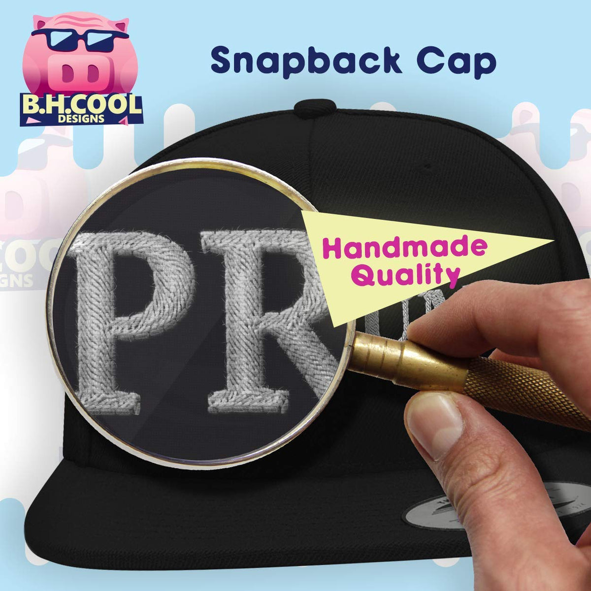 Structured Flat Bill Hat Snapback Closure K92990