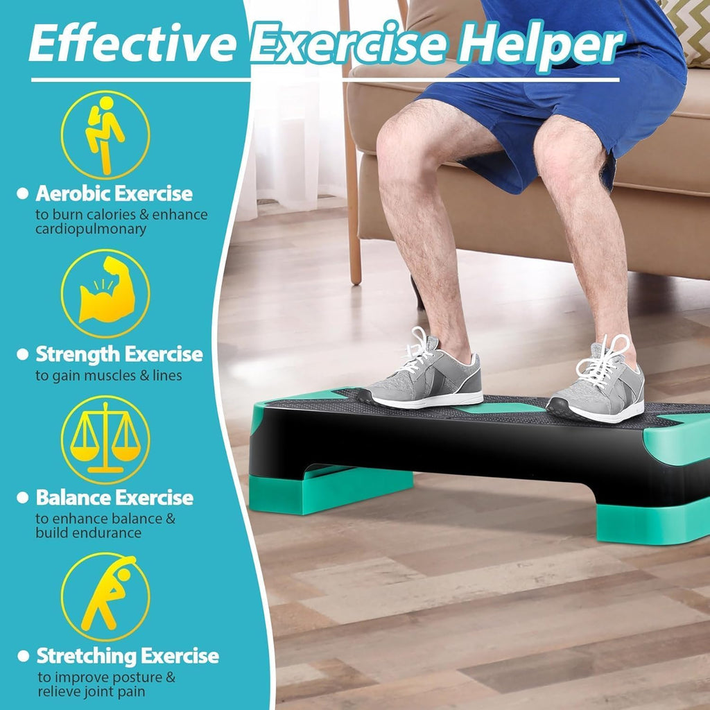26.5 inch Aerobic Step Platform with 4 Risers V2538