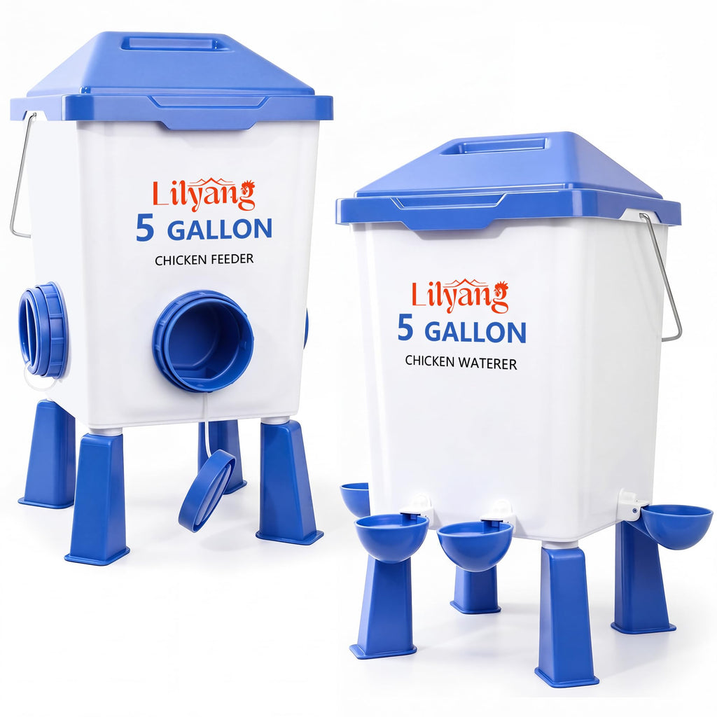 Chicken Feeder and Waterer Set 5 Gallon O402