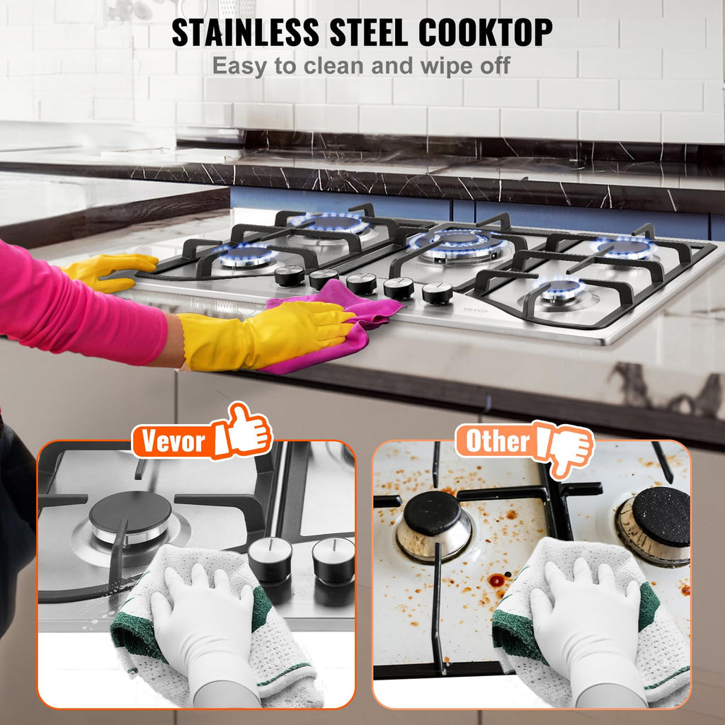 30-inch 5 Burners Stainless Steel Gas Cooktop O1098