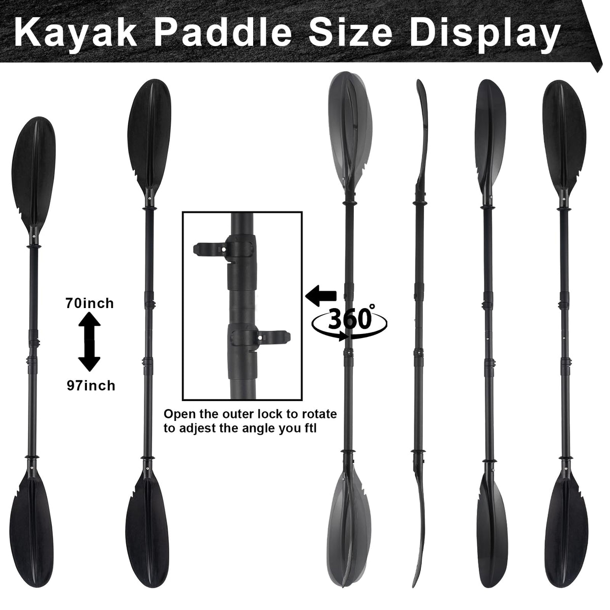 Telescoping Kayak Paddles with Paddle Leash M418520
