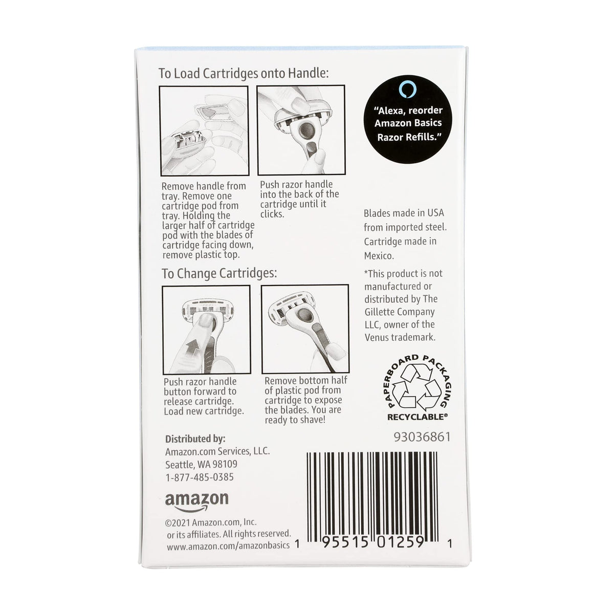 5-Blade Razor Refills 6 Count Pack of 2 I925209