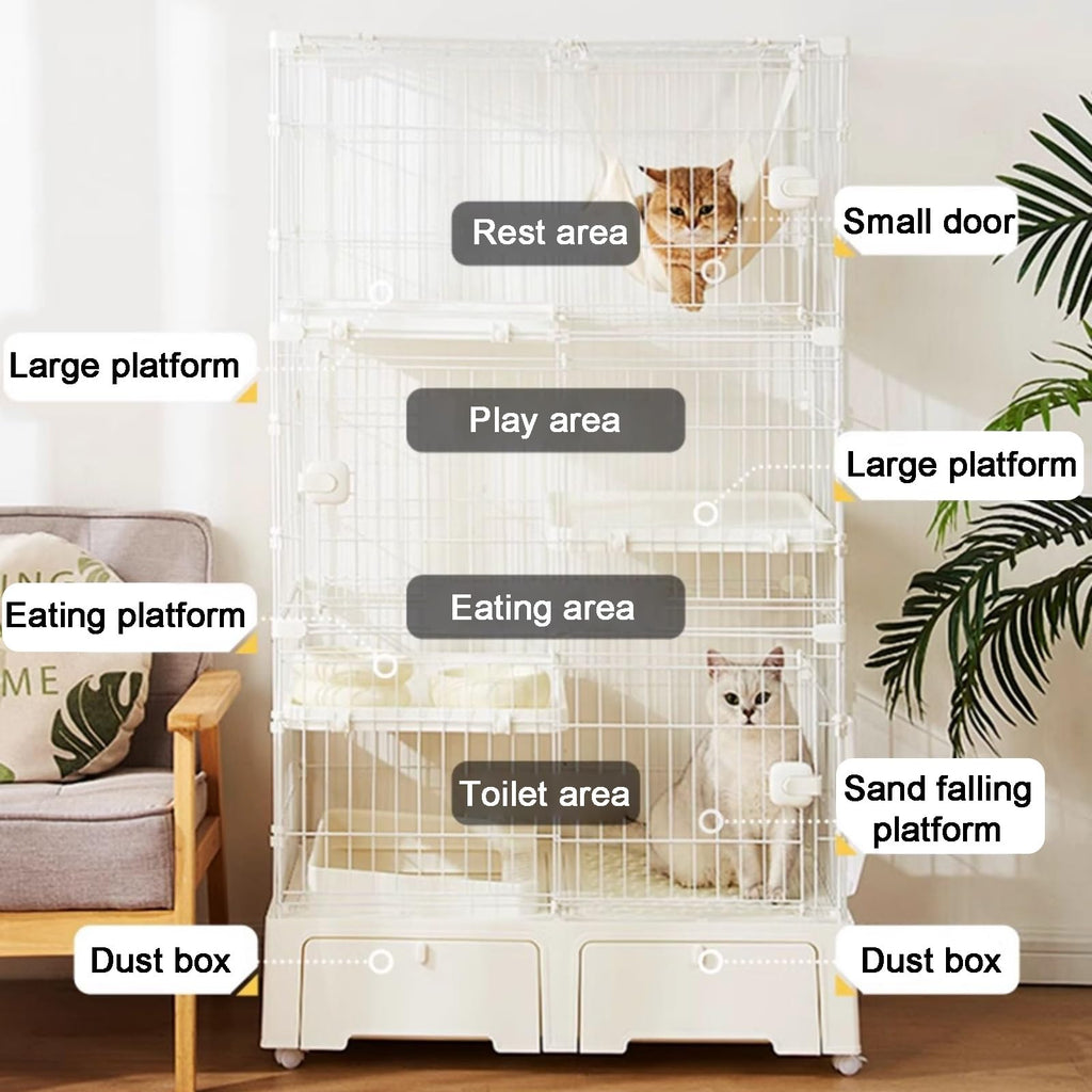 4 Tier Indoor Cat Enclosure with 3 Jumping Platforms W390600