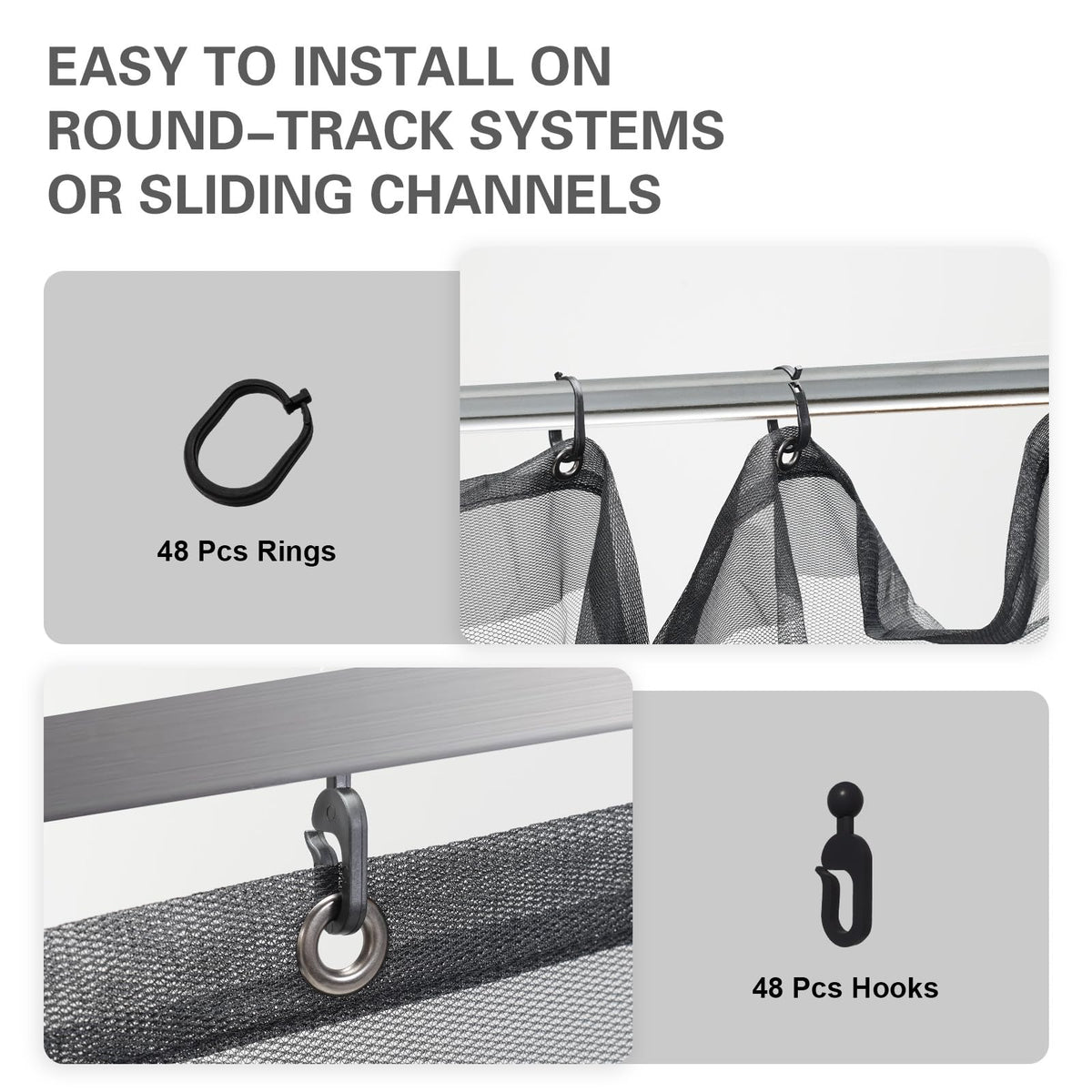 10' x 10' Black Gazebo Netting Screen Replacement X597329