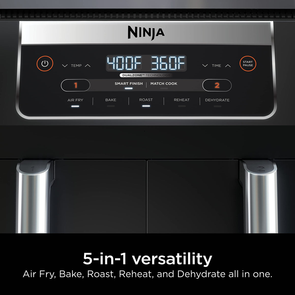 6 Quart 5-in-1 DualZone 2-Basket Air Fryer, Black N522522