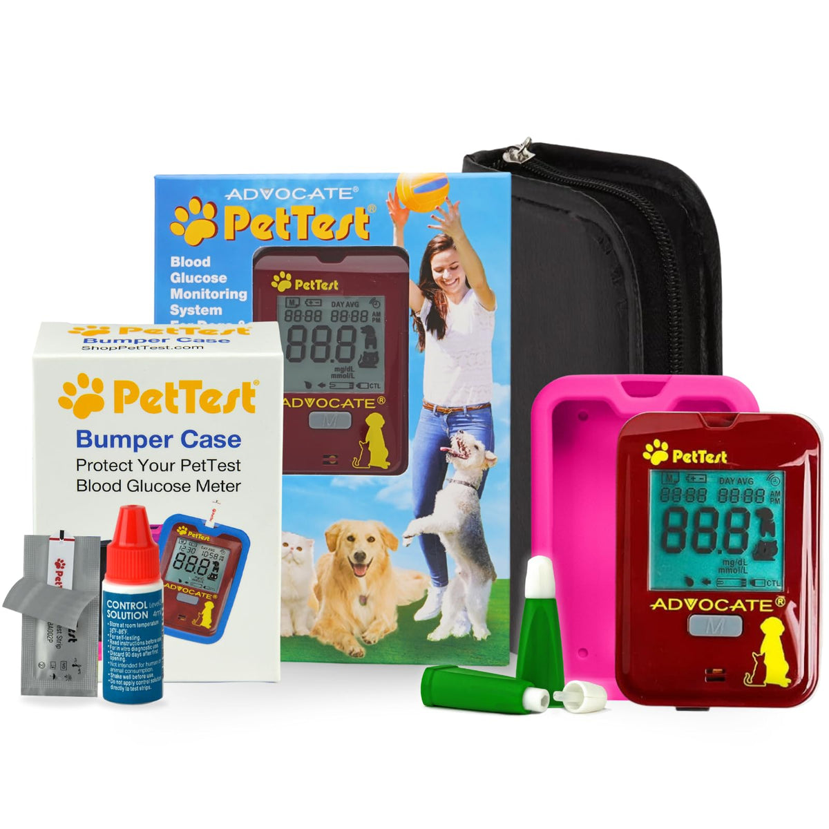 Pet Glucose Monitor Kit and Pink Bumper Case G316068