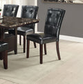 Black Faux Leather Dining Chairs Set of 2 S890