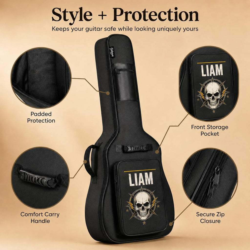 Soft Water Resistant Padded Guitar Gig Bag with Shoulder Straps and Pockets W837945