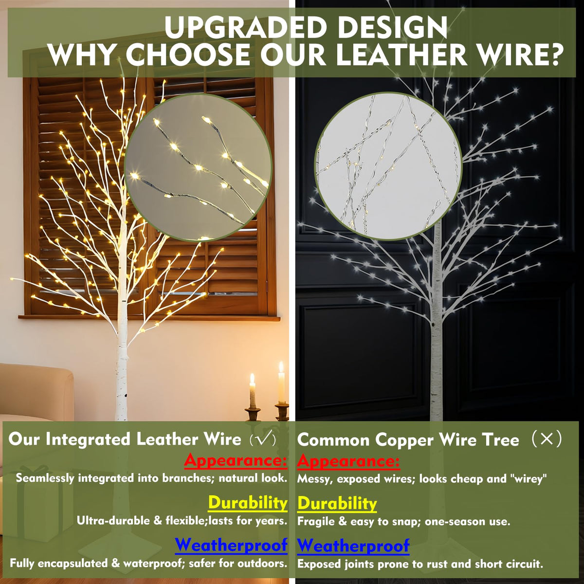 6FT Lighted Birch Tree with 260 LED and Timer B3144