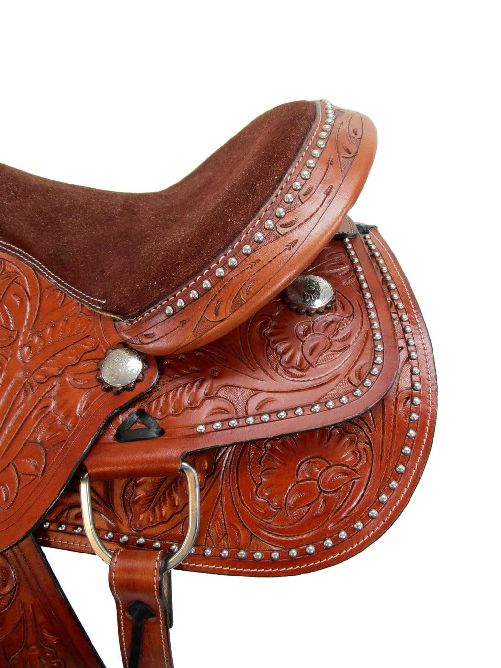 Tooled Leather Western Horse Saddle 15 16 17 18 K333070