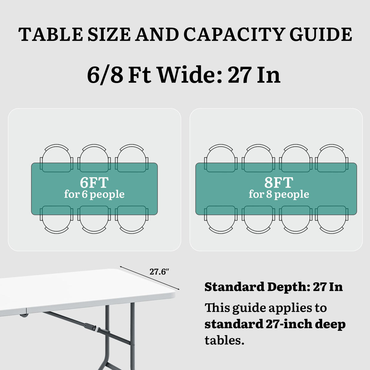 Heavy-Duty 6ft Folding Table with Handle D5202
