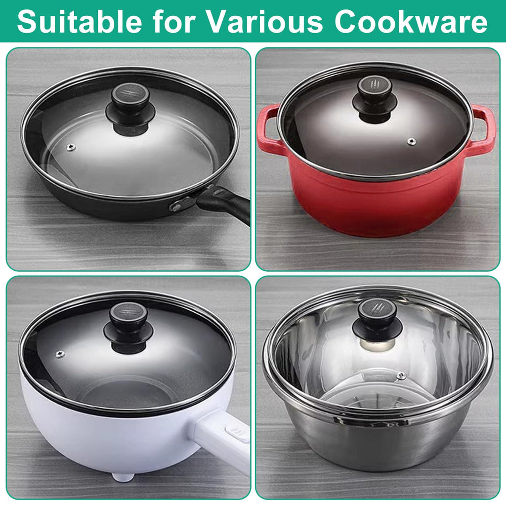 10 Inch Round Tempered Glass Pan Lid with Heat Resistant Handle I621689