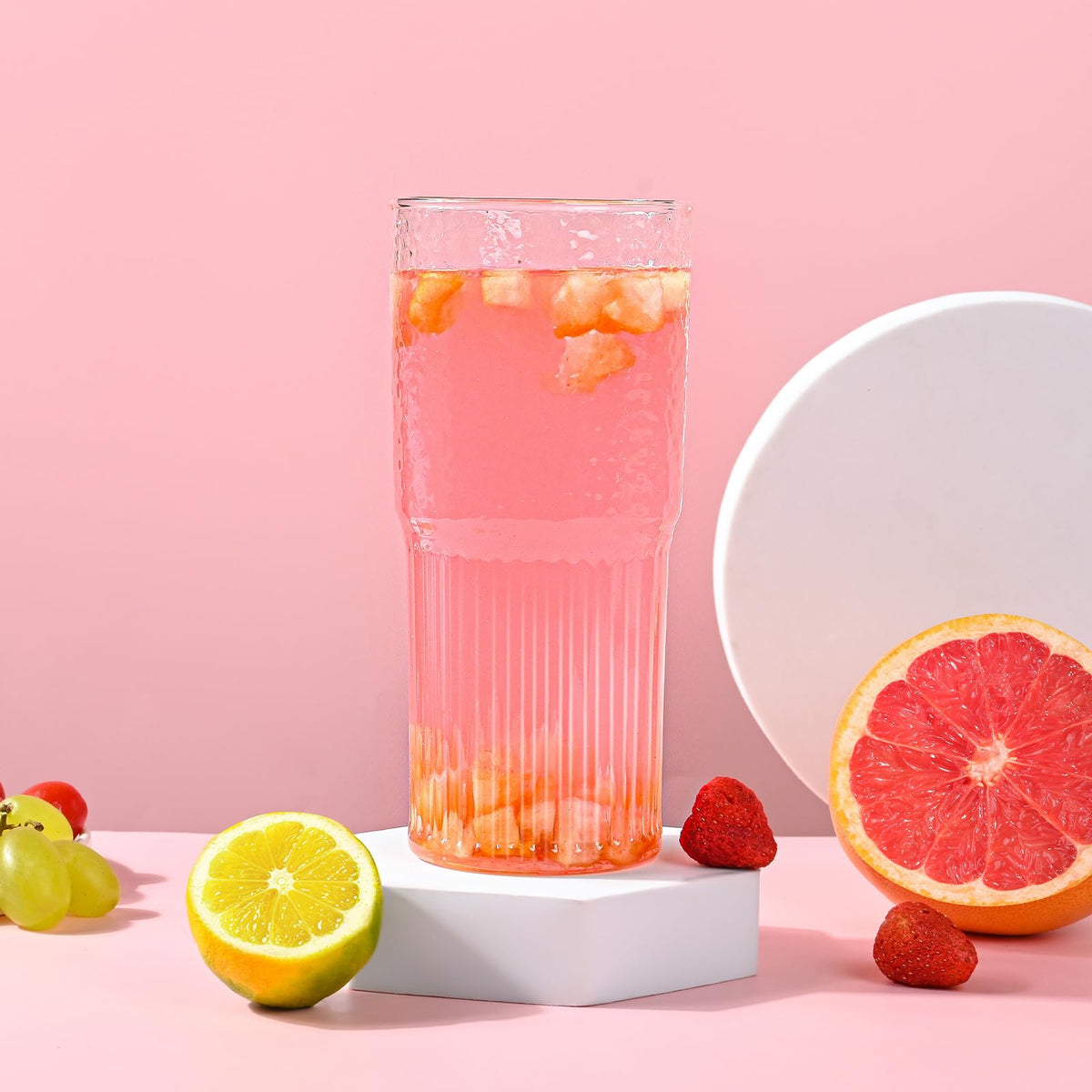 20 oz Glass Cups with Lids and Straws G543