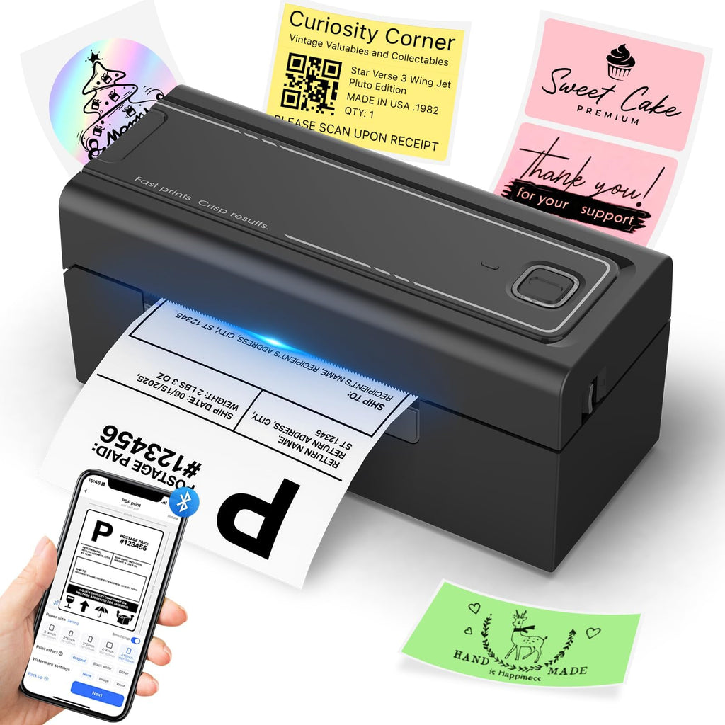Bluetooth Thermal Shipping Label Printer, Wireless 4x6 W209