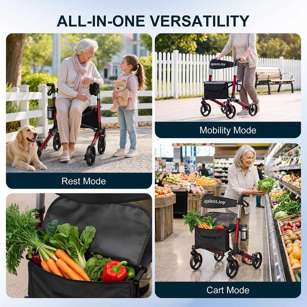 Foldable Rollator Walker with Seat L3186