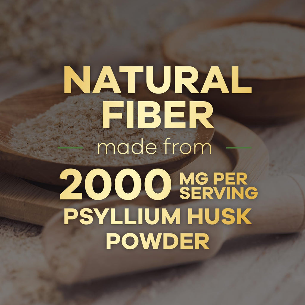 Psyllium Husk Powder 2000mg Fiber Supplement 60 Capsules S9647