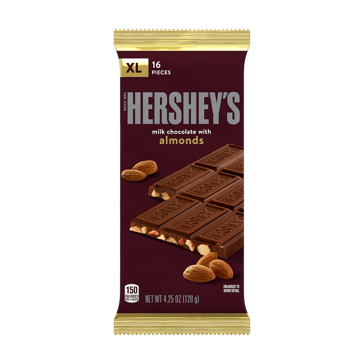 Milk Chocolate with Almonds Candy Bars, 4.25 oz, 12 ct E9567