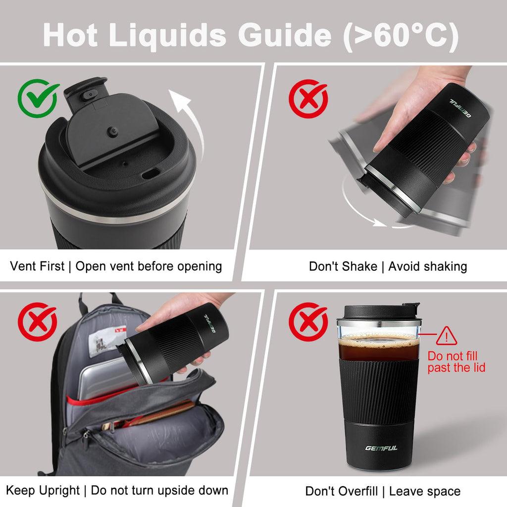 2 Pack 17oz Insulated Travel Coffee Mug with Lid A684