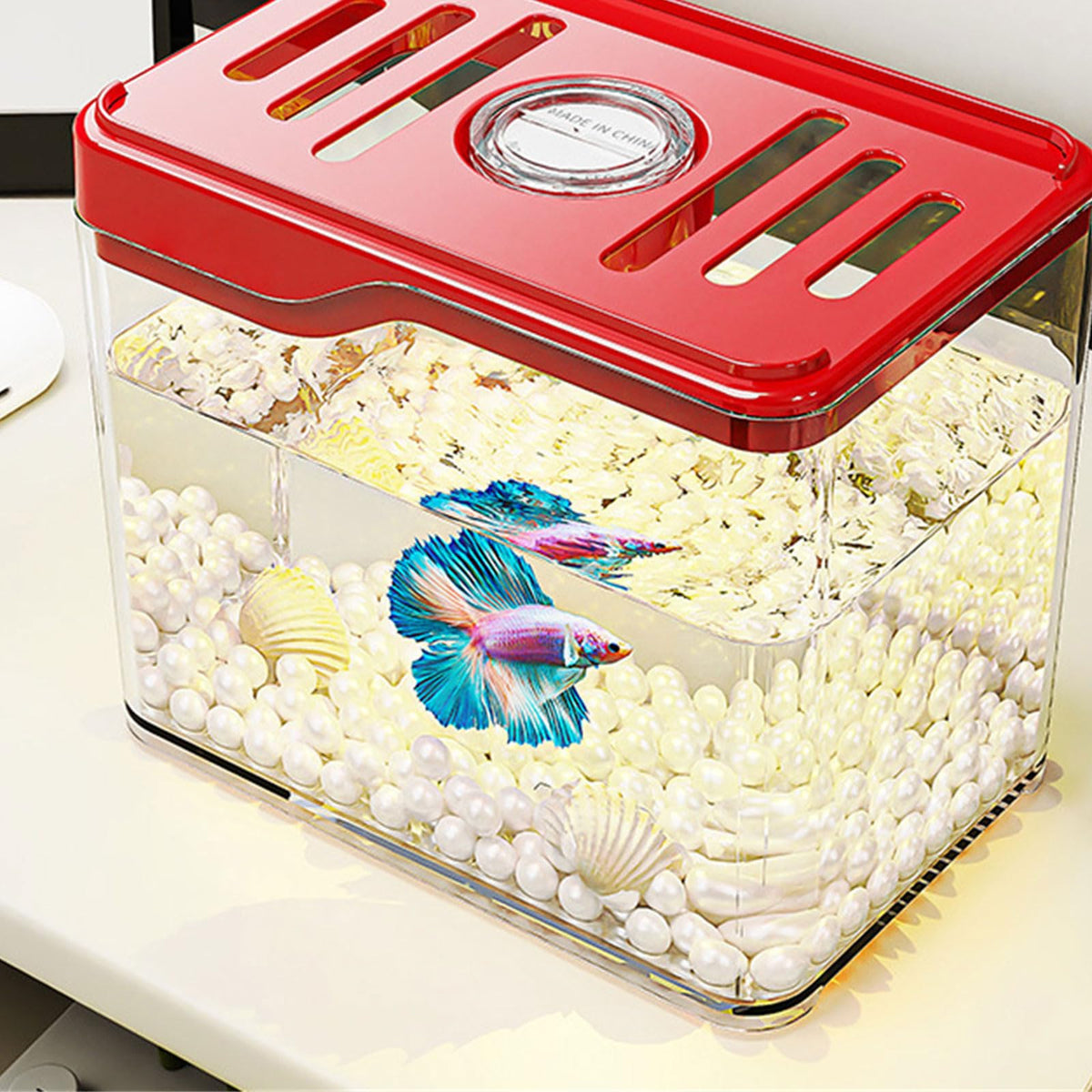 Clear Fish Tank with Colorful LED Light F403197