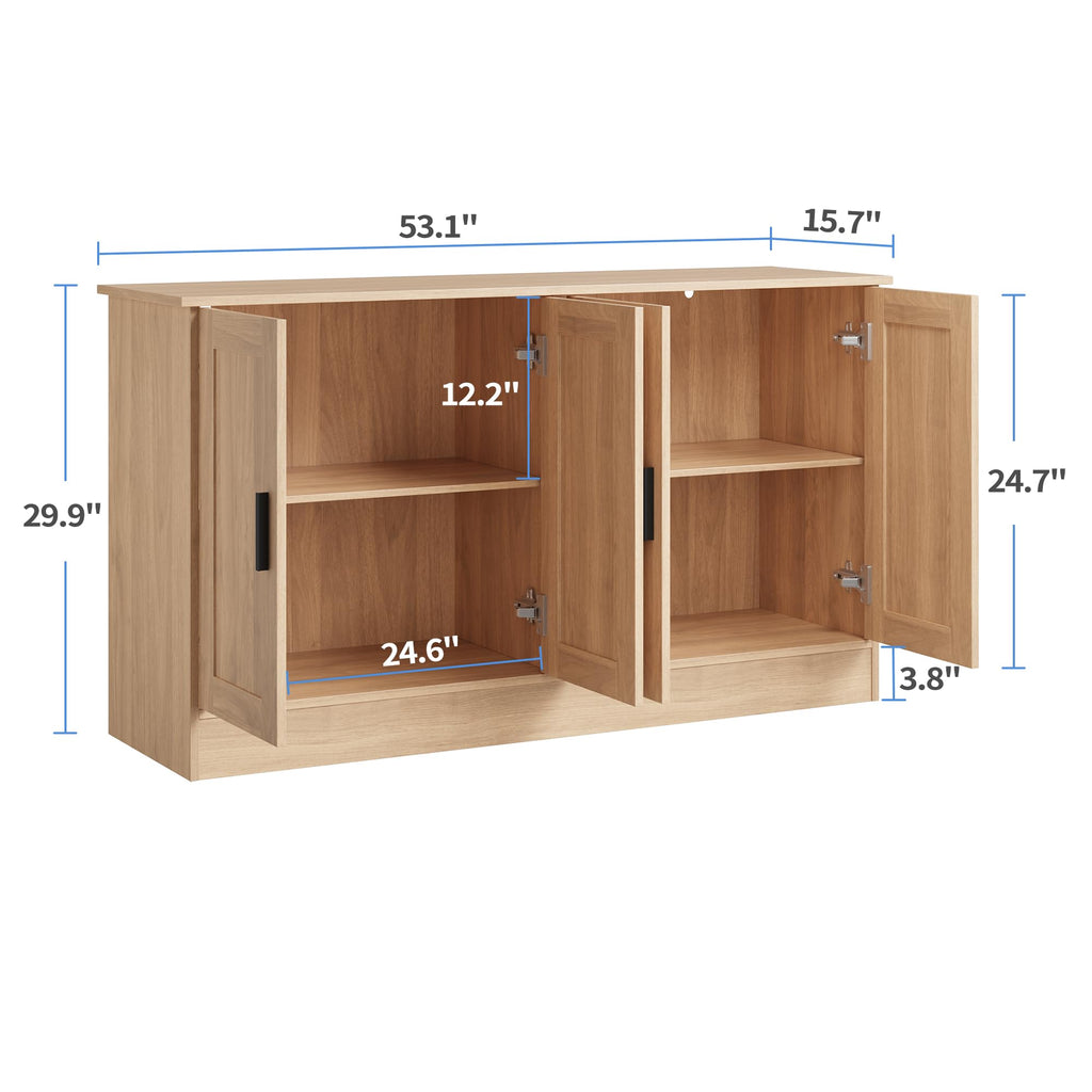 53" Oak Buffet Cabinet with Storage H260957