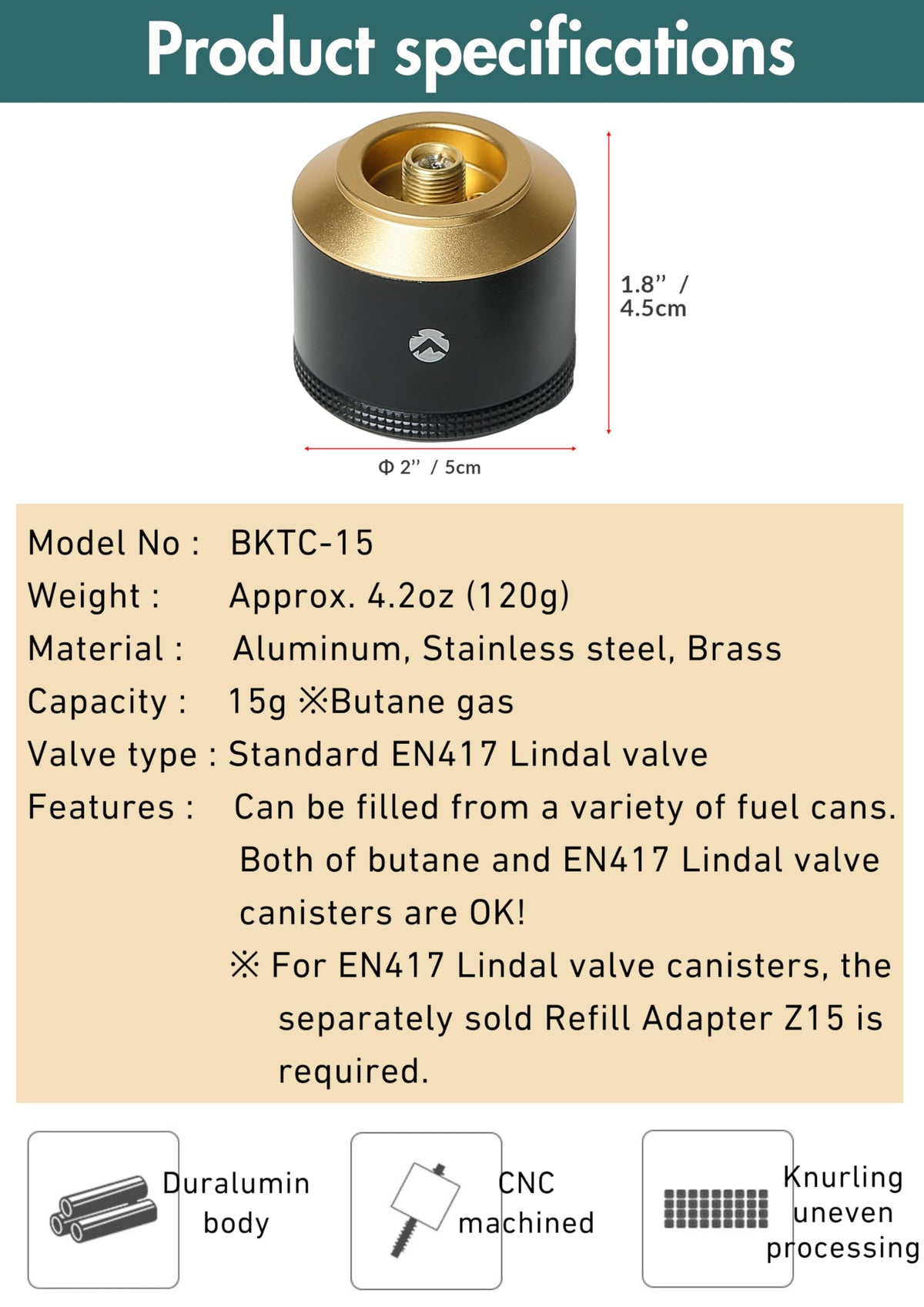 Empty 15g Black Gas Canister R699
