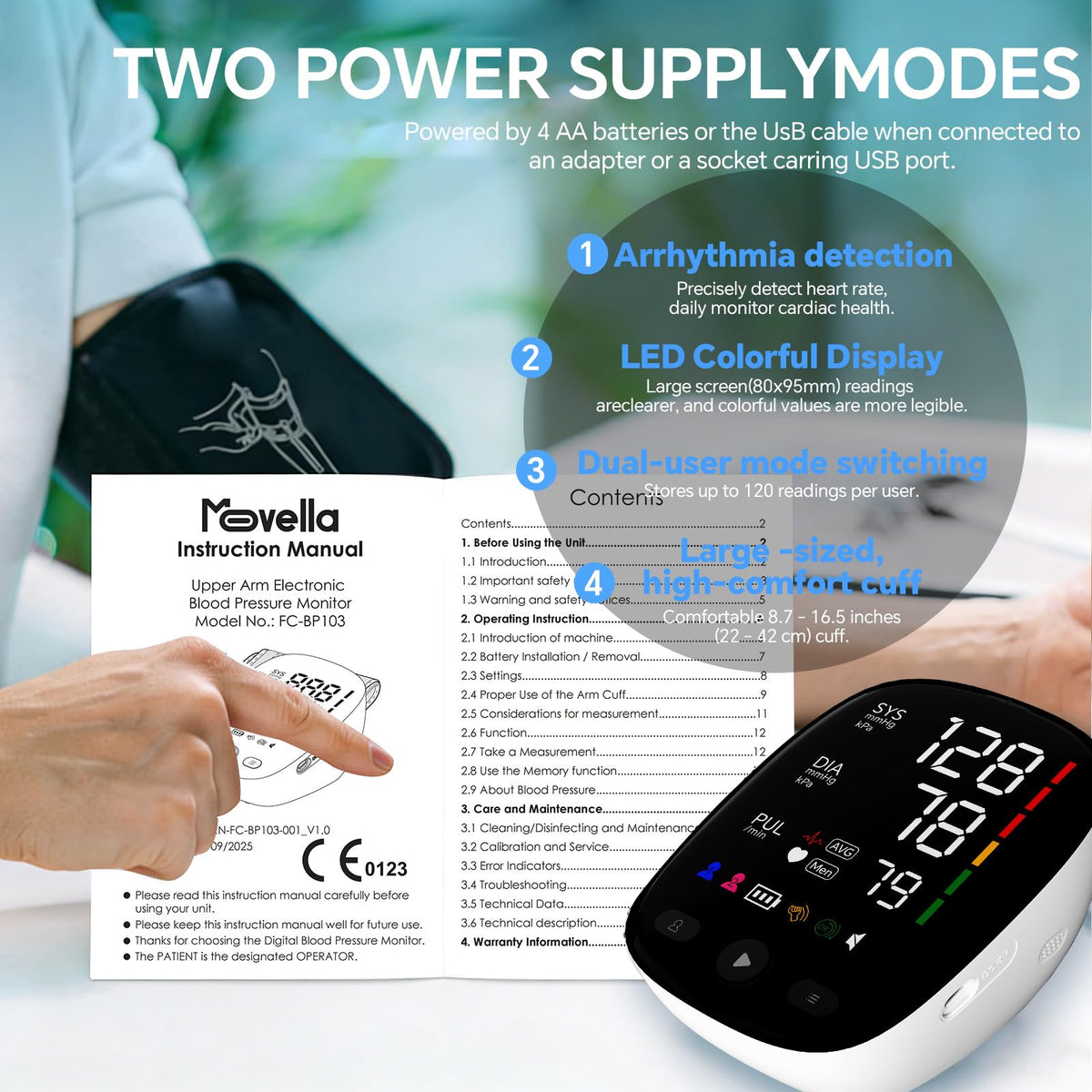 Electronic Blood Pressure Monitor with 9~17 inch Cuff D19133