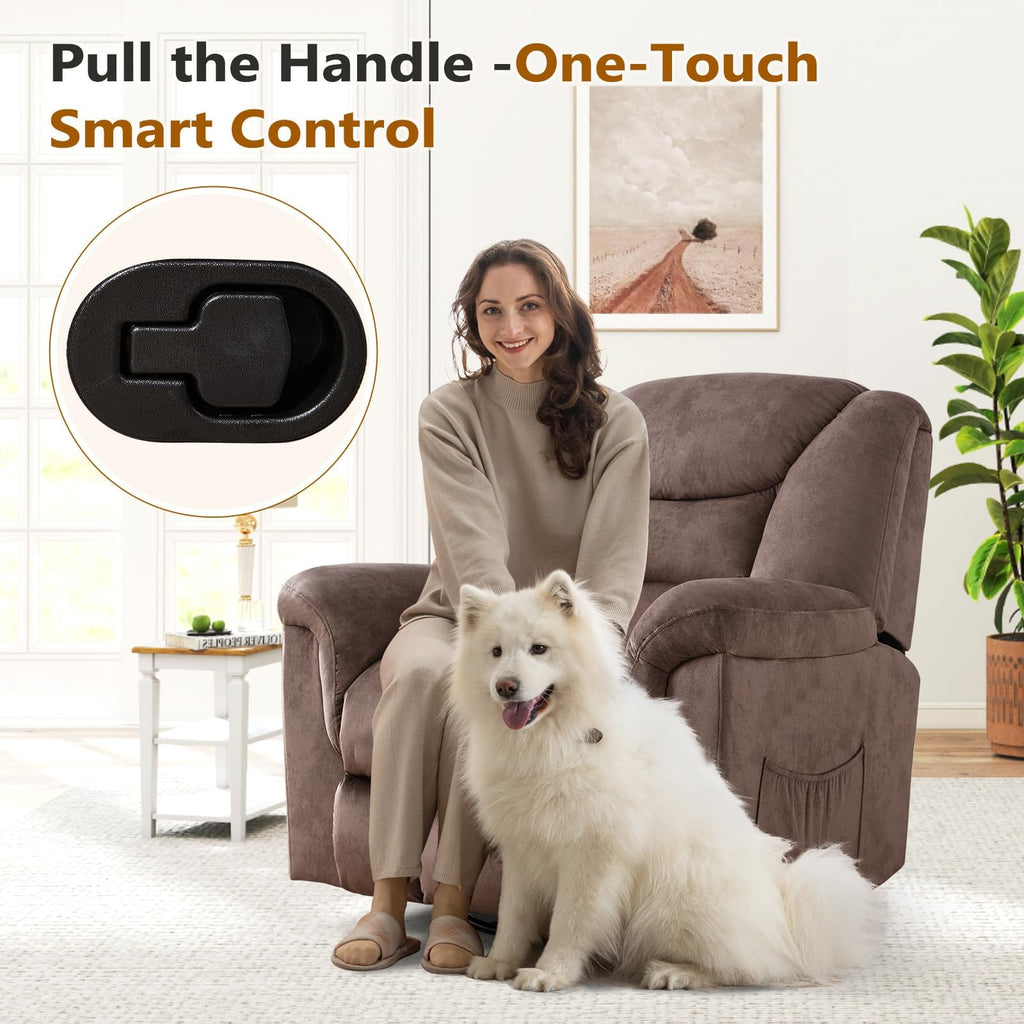 Oversized Manual Swivel Rocker Recliner Chair R3426
