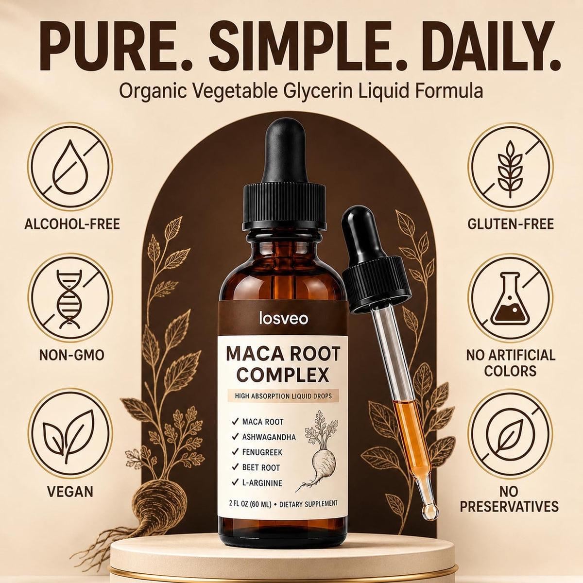 Maca Root Complex Drops with Ashwagandha, Fenugreek, Beet Root & L-Arginine, 2floz N455872