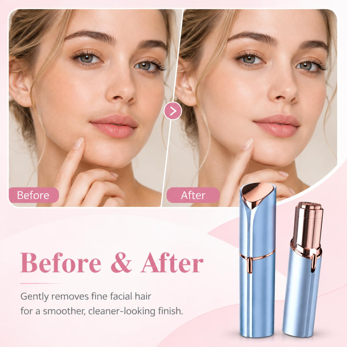 Facial Hair Remover with 2 Replacement Heads A306
