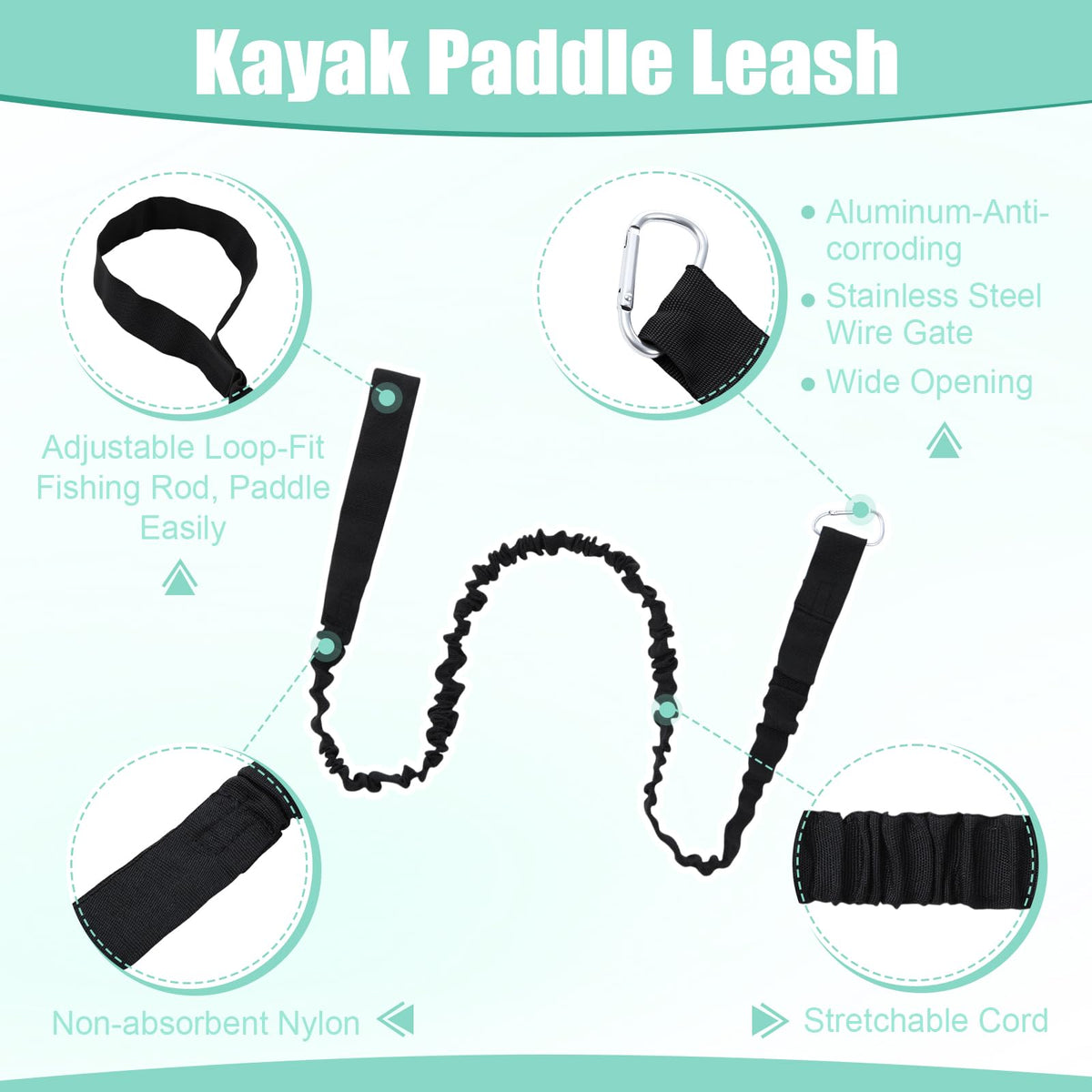 2 Pack Adjustable Aluminum Paddle with Leash T20778