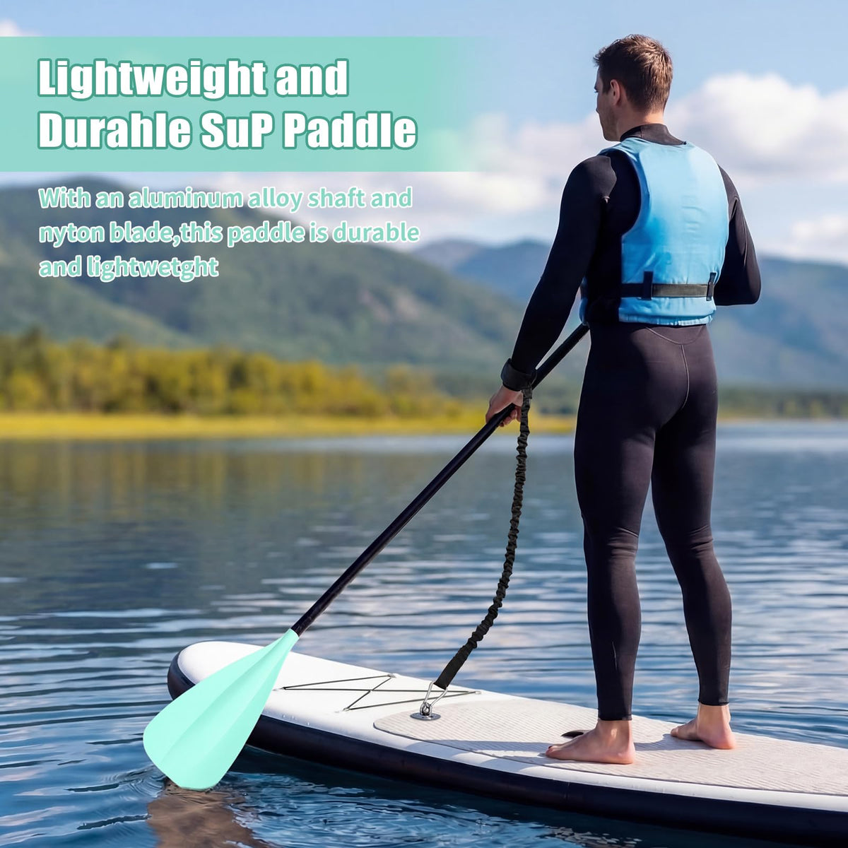 2 Pack Adjustable Aluminum Paddle with Leash T20778