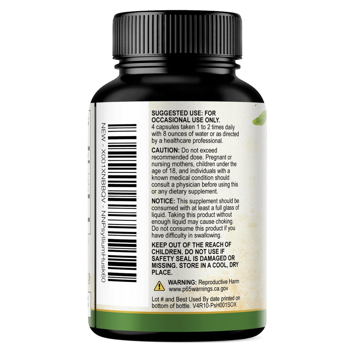Psyllium Husk Powder 2000mg Fiber Supplement 60 Capsules S9647