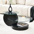 35" Round Glass Coffee Table with Storage I299